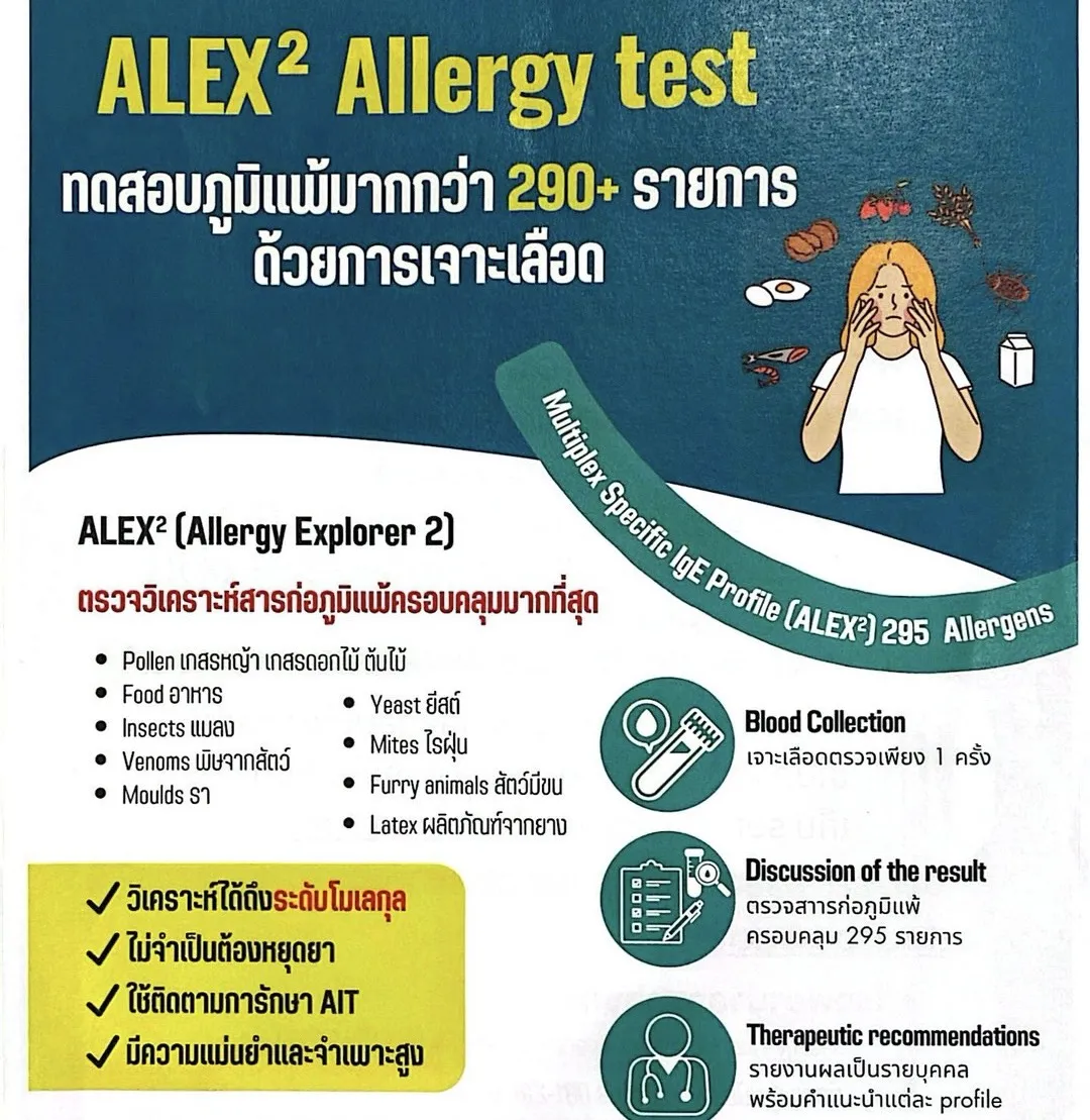 การตรวจภูมิแพ้ด้วยการเจาะเลือด ALEX² Allergy test