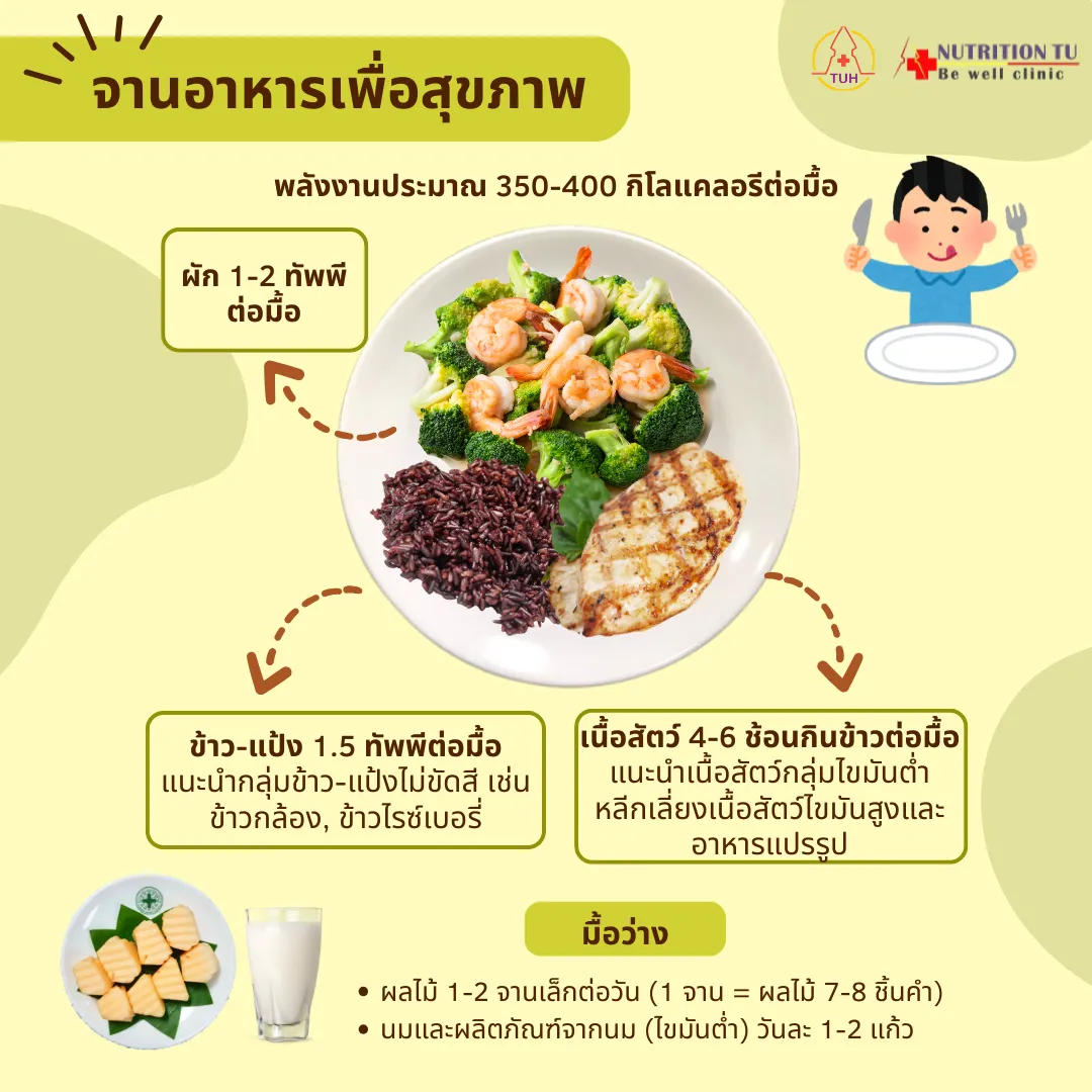 จานอาหารสุขภาพ 2:1:1